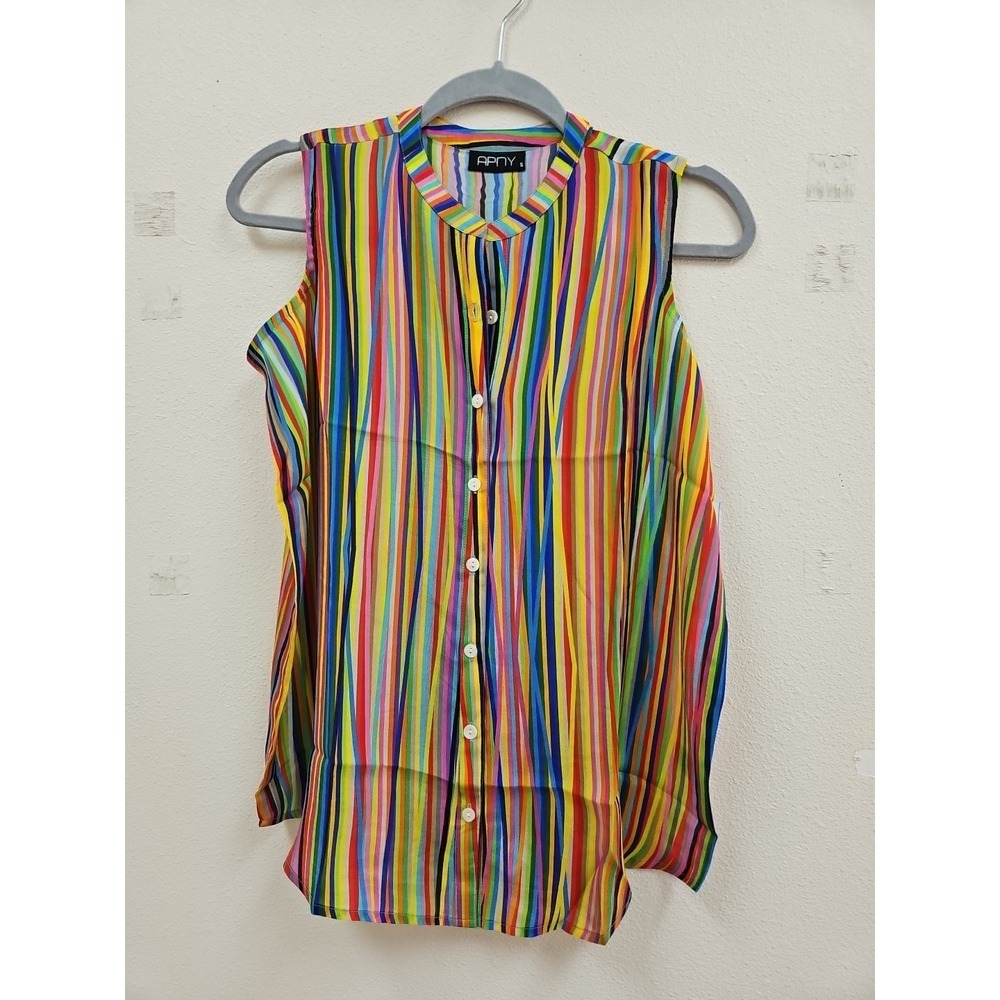 APNY Women's Sleeveless Button Up Shirt Tank Top Small New With Tags